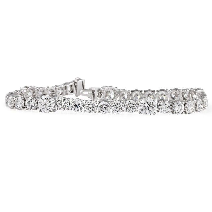 17.45 carat Round Lab Diamond Station Tennis Bracelet