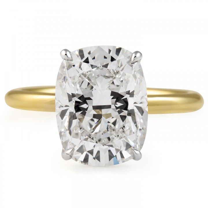 4.20 carat Cushion Cut Lab Diamond Solitaire Ring