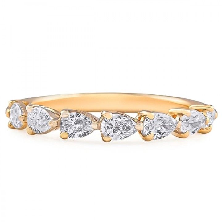 East-West Pear Shape Diamond Wedding Band