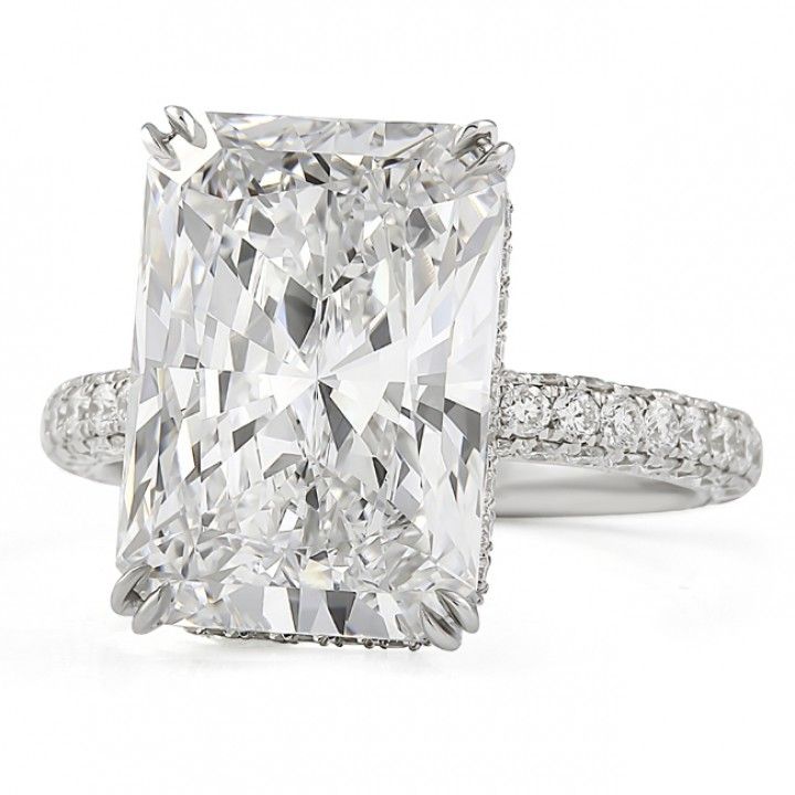 7 carat Radiant Cut Lab Diamond Three-Row Ring