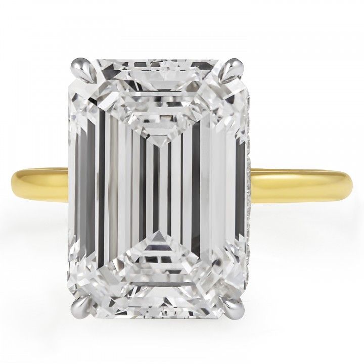 8.25 Carat Emerald Cut Lab Diamond Solitaire Ring