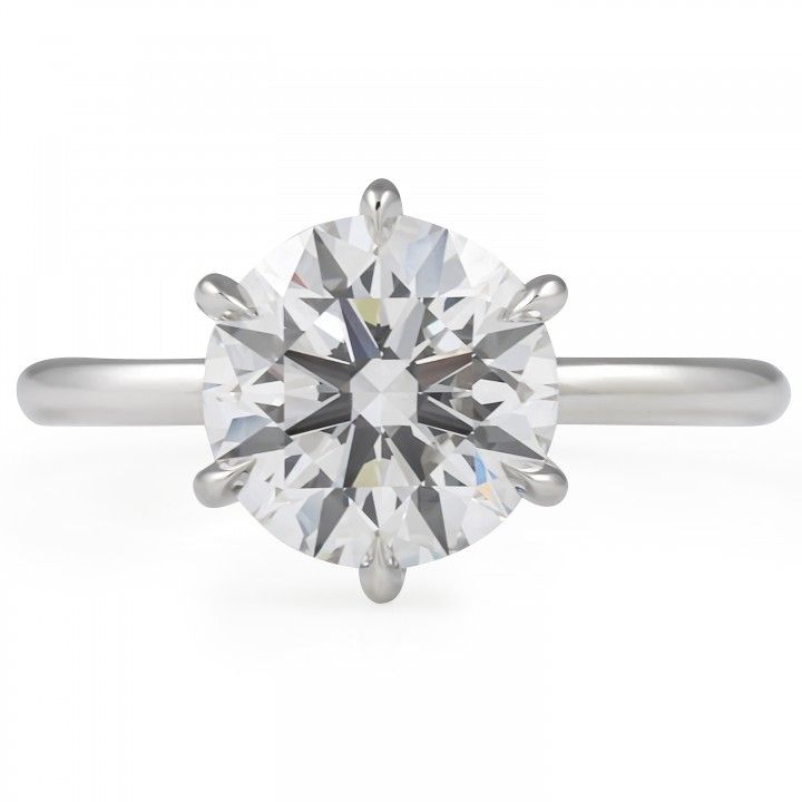 2.58 carat Round Lab Diamond Six Prong Solitaire Ring
