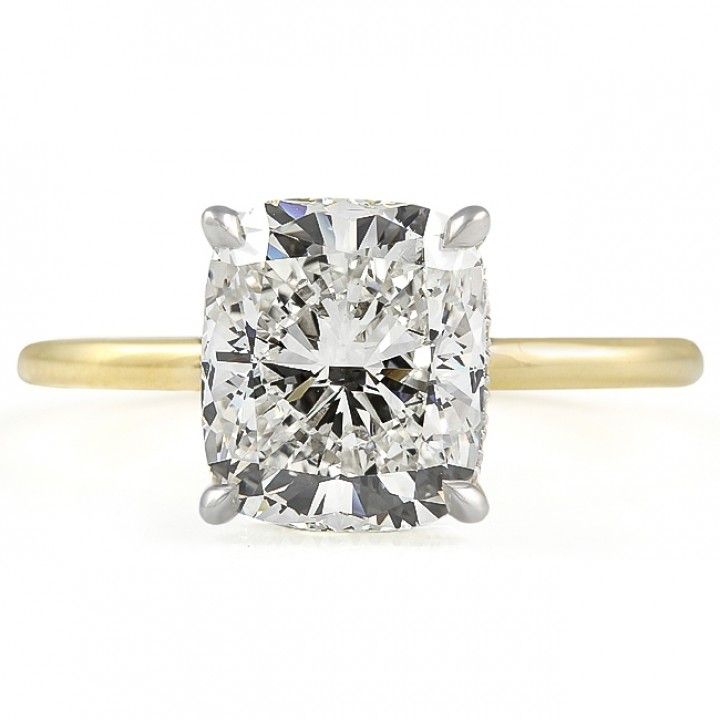 3 carat Cushion Cut Diamond Signature Wrap Solitaire Ring
