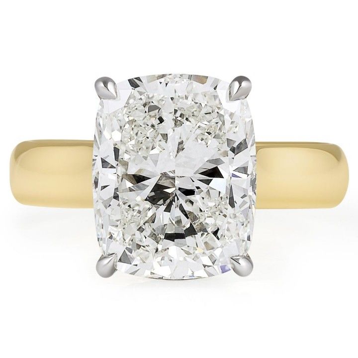 5.03 carat Cushion Cut Wide Solitaire Ring