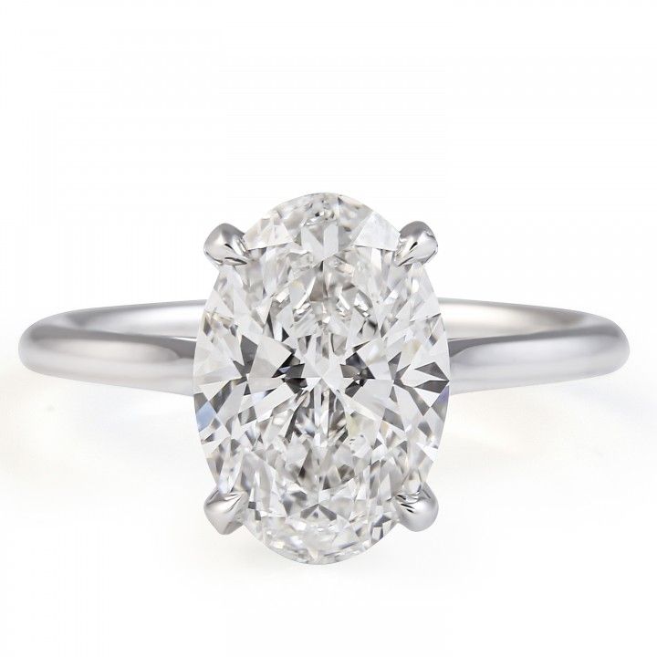 2.84 Carat Oval Shape Lab Diamond Solitaire Ring