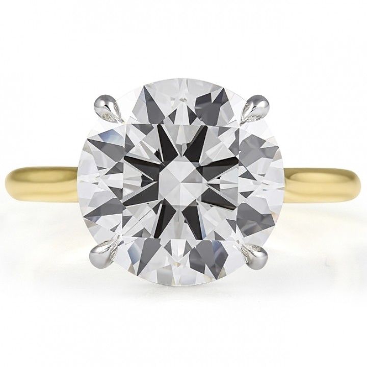 5.15 carat Round Lab Diamond Solitaire Ring
