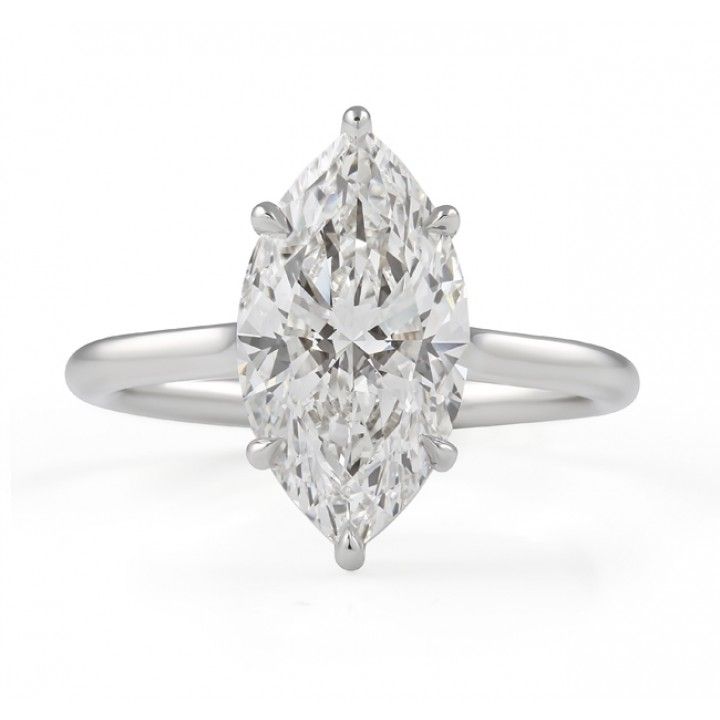 3.35 carat Marquise Lab Diamond Solitaire Engagement Ring