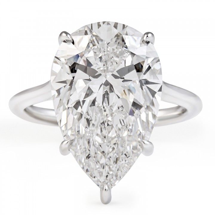 7.33 Carat Pear Shape Lab Diamond Solitaire Ring