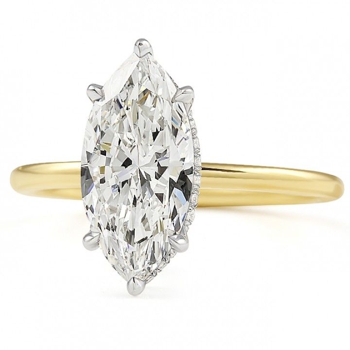 1.90 carat Marquise Diamond Two-Tone Solitaire Engagement Ring