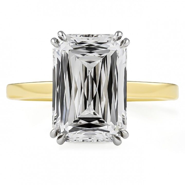 5.01 carat Hybrid Step-Cut Invisible Gallery Ring
