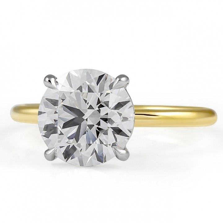 2.70 carat Round Lab Diamond Two-Tone Solitaire Ring