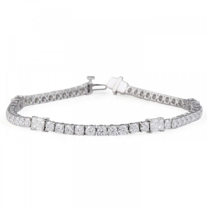 5.25 carat TW Round and Radiant Cut Lab Diamond Tennis Bracelet