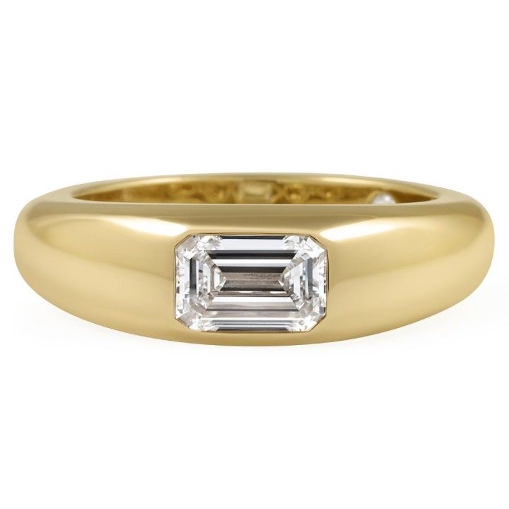 1 carat Emerald Cut Lab Diamond Dome Ring
