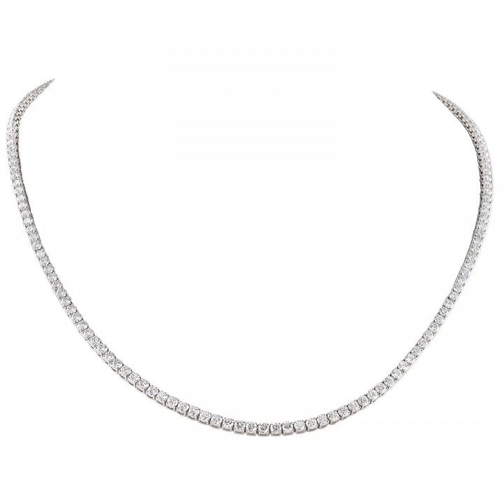 8.10 carat Round Lab Diamond Tennis Necklace