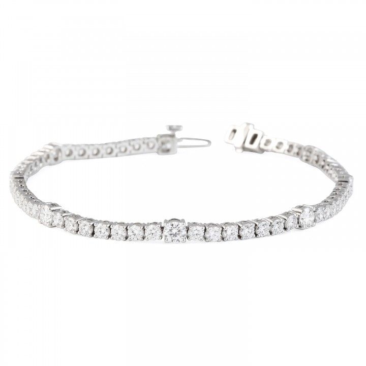3.7 carat Round Lab Diamond Station Tennis Bracelet