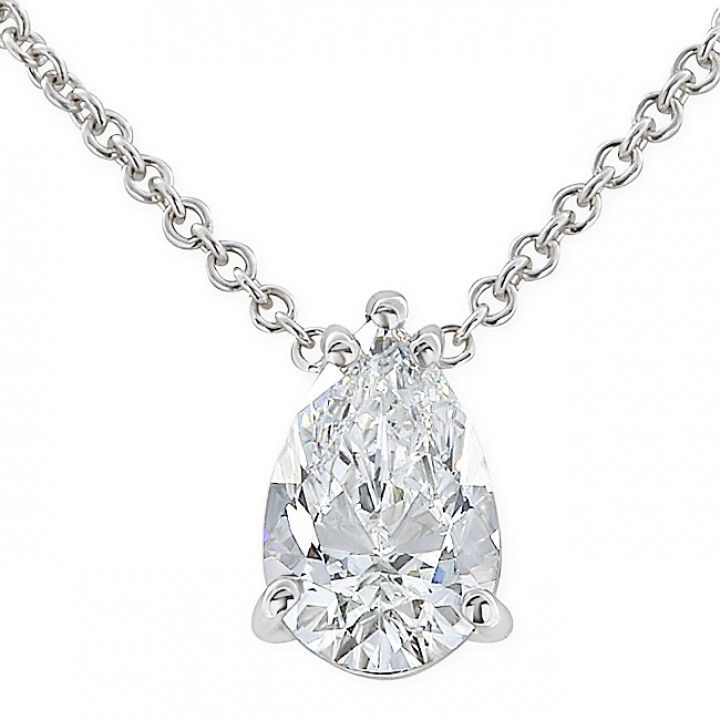 1.55 carat Pear Shape Lab Diamond Solitaire Pendant