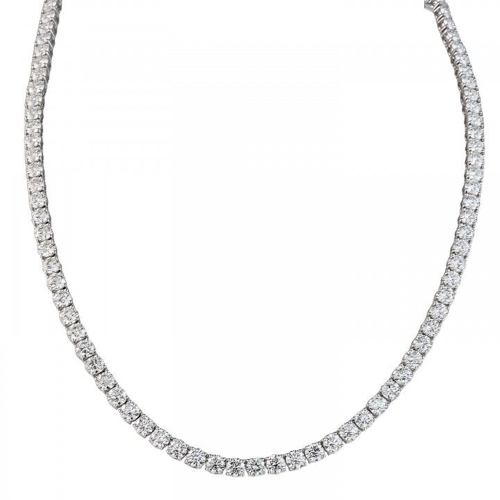 24.90 carat TW Round Lab Diamond Tennis Necklace