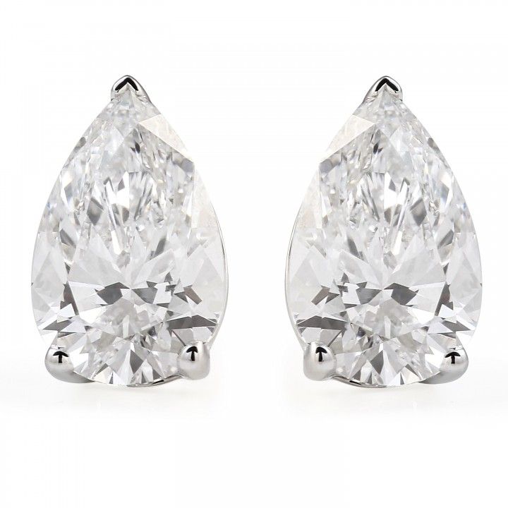 2.47 carat TW Pear Shape Lab Diamond Studs