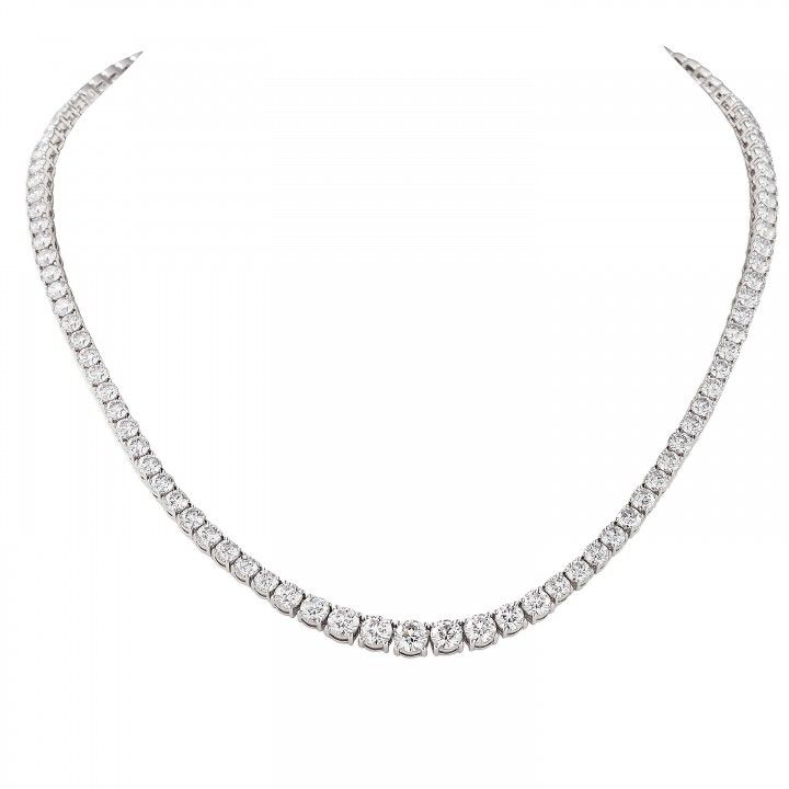 14.20 carat Round Lab Diamond Graduating Tennis Necklace