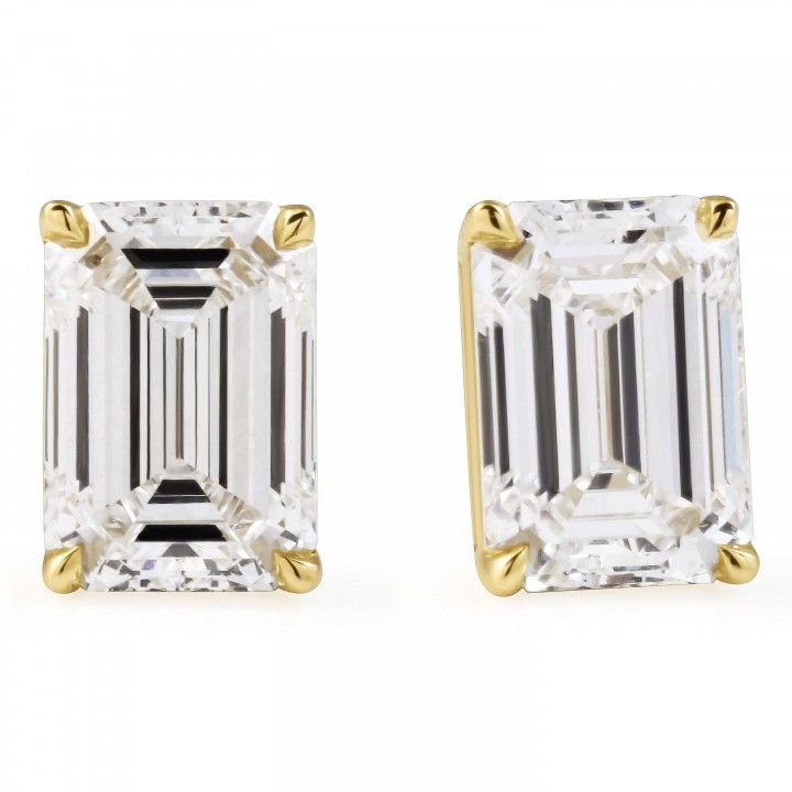 2.31 carat TW Emerald Cut Lab Diamond Studs