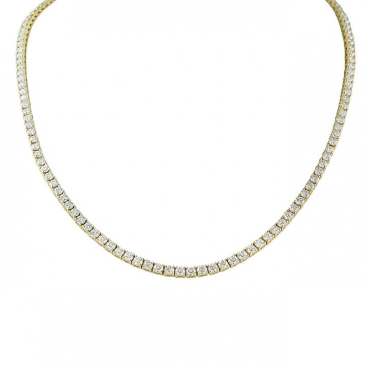 10.8 carat Round Lab Diamond Tennis Necklace with Chain