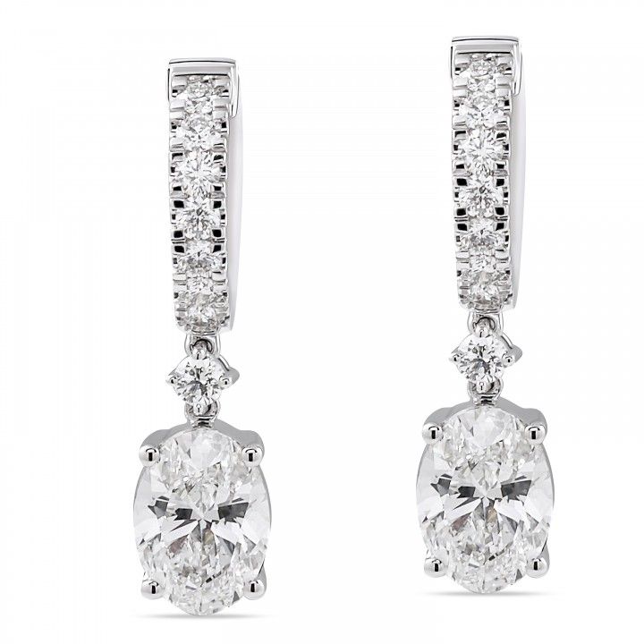 Oval Lab Diamond Drop Earrings