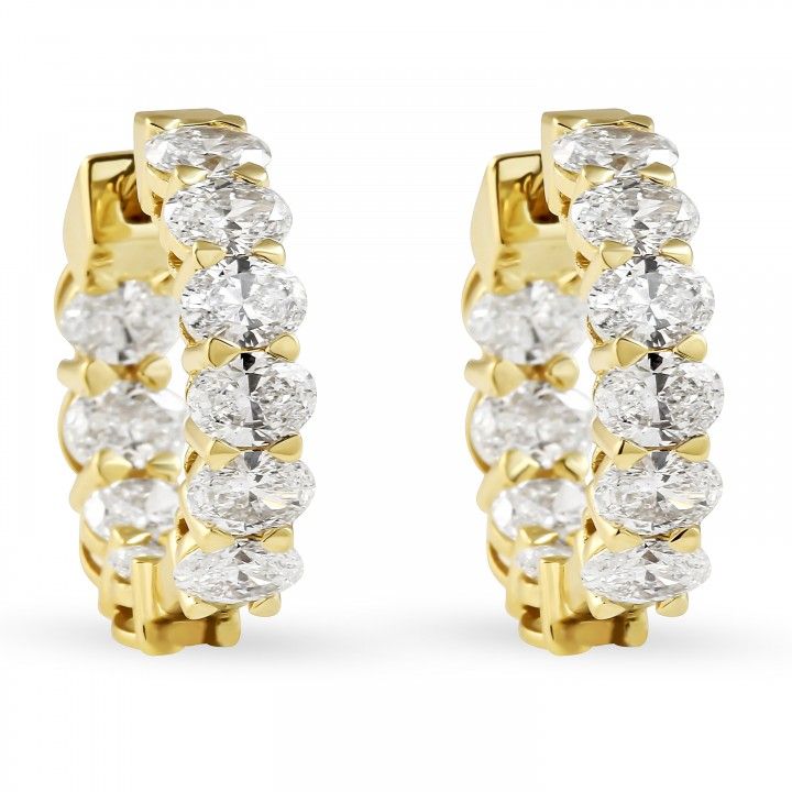 4.30 Carat Oval Lab Diamond In-Out Huggies