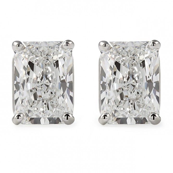 4 carat TW Radiant Lab Diamond Studs