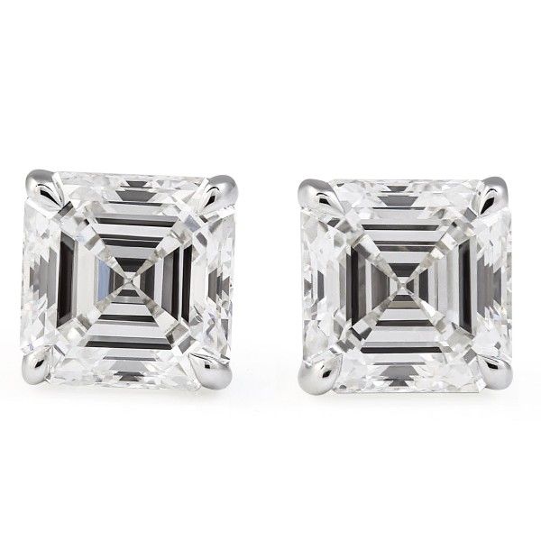 2.40 carat TW Asscher Cut Lab Diamond Studs