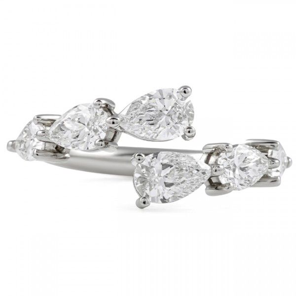 1.90 carat TW Pear Shape Lab Diamond Crossover Band