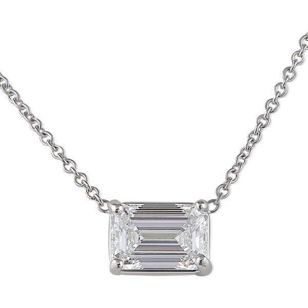 2.04 carat Emerald Cut Lab Diamond East-West Pendant