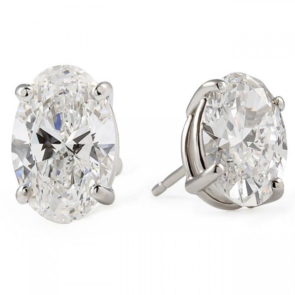 3.40 carat TW Oval Shape Lab Diamond Studs