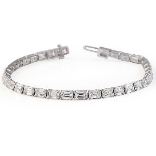 11.30 carat Emerald Cut Lab Diamond East-West Tennis Bracelet