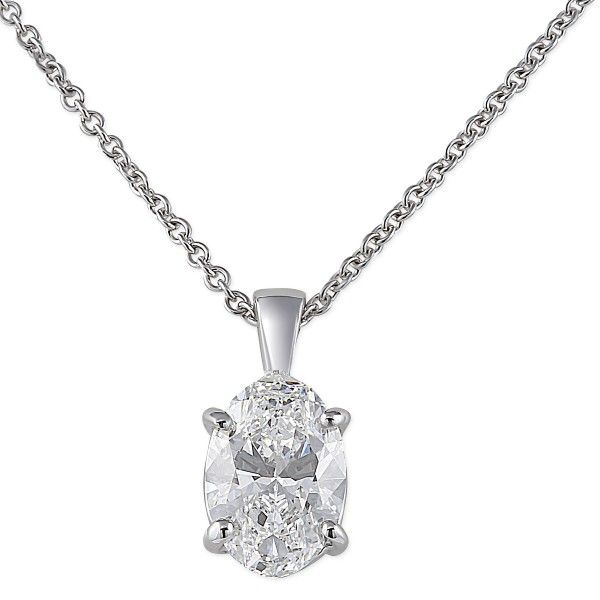1.91 carat Oval Lab Diamond Solitaire Pendant