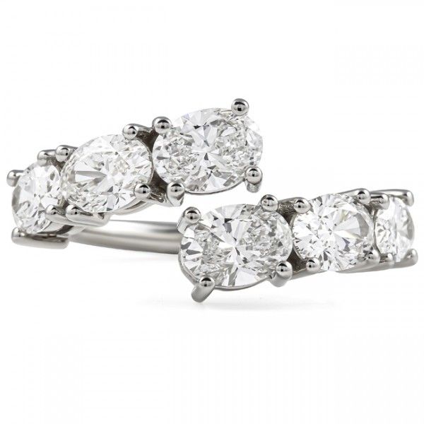 2.5 carat TW Oval Lab Diamond Crossover Band