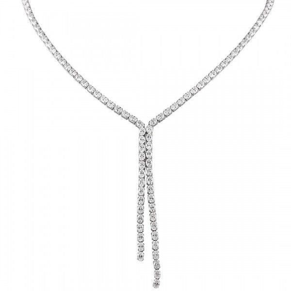 14.30 carat Oval Lab Diamond Lariat Tennis Necklace
