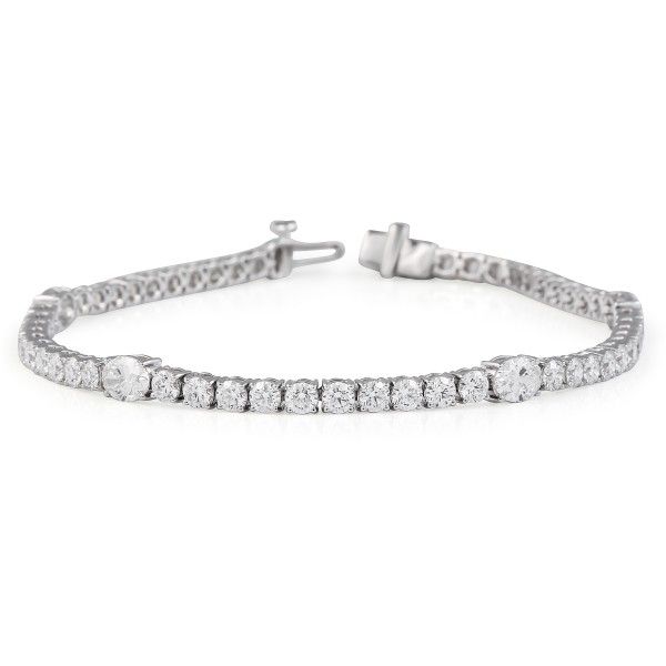 5.25 carat TW Round and Oval Lab Diamond Tennis Bracelet