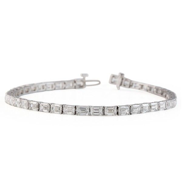 8.90 carat Emerald Cut Lab Diamond East-West Tennis Bracelet