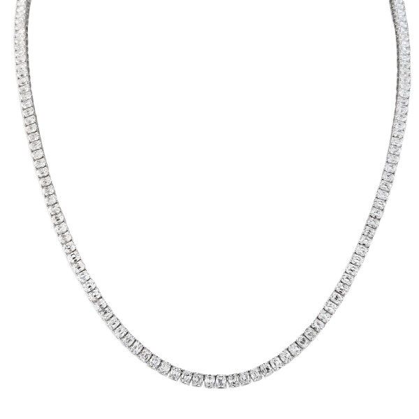 16 carat Antique Cushion Lab Diamond Tennis Necklace