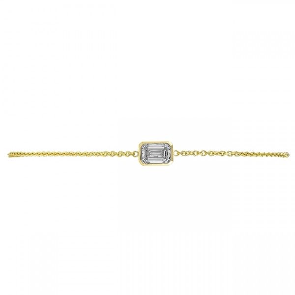 Bezel Set Lab Diamond Emerald Cut Bracelet