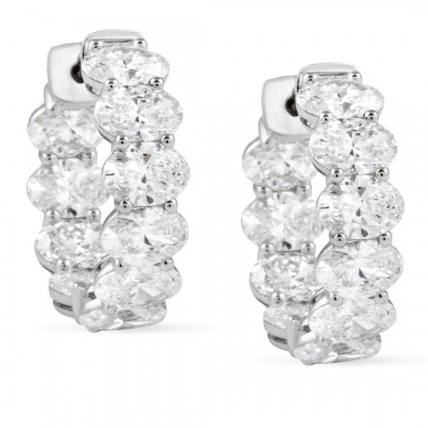 6.10 carat Oval Shape Lab Diamond In-Out Huggies