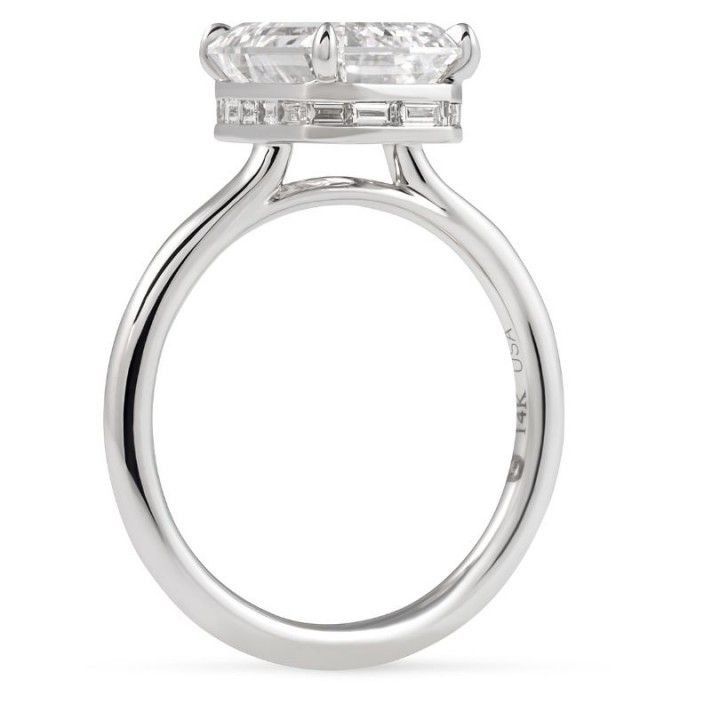 3.17 carat Emerald Cut Lab Diamond Baguette Wrap Ring