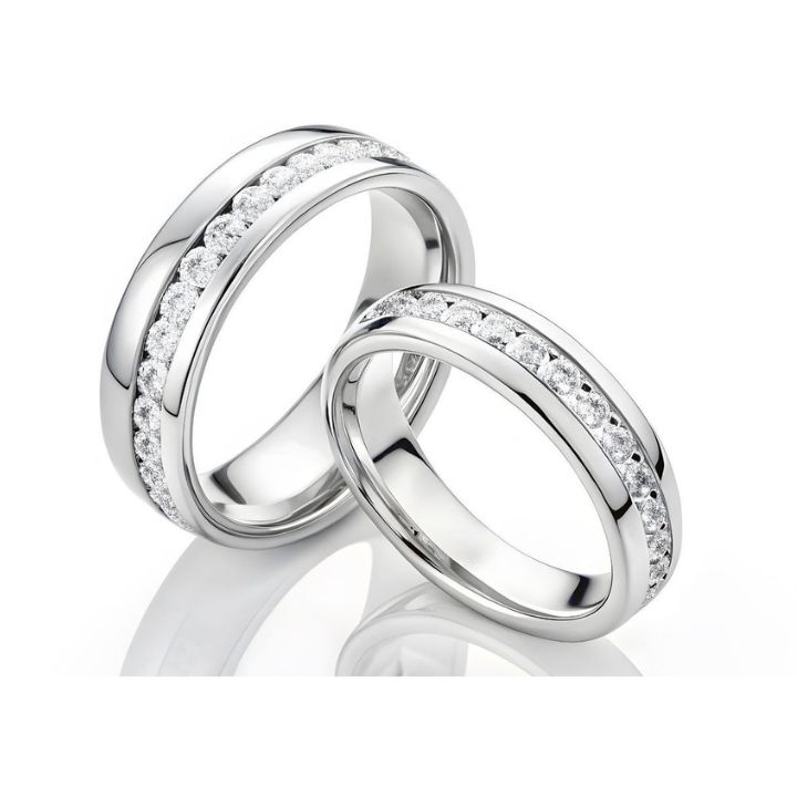 2.9 carat Oval Lab Diamond Low Profile Eternity Band