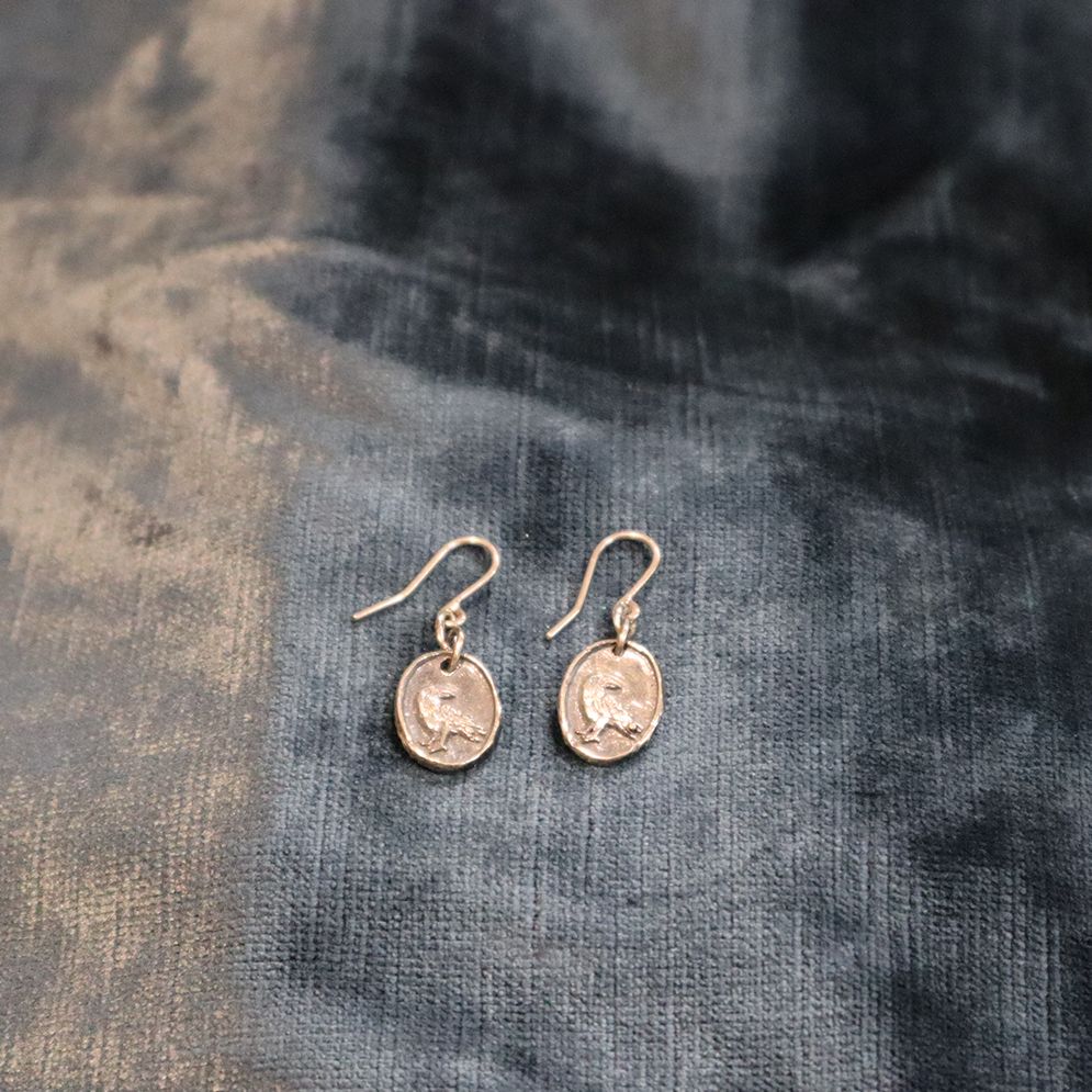 Crow Earrings, Material: silver
