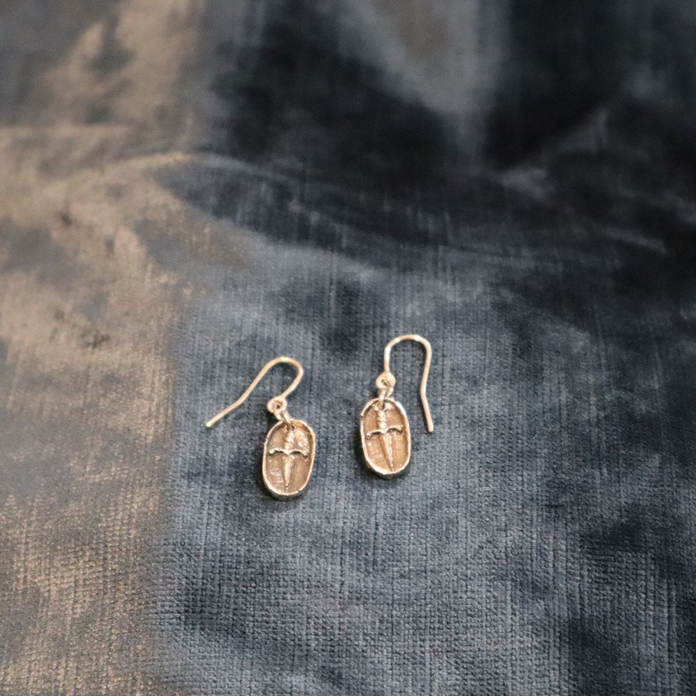 Sword Earrings, Material: silver