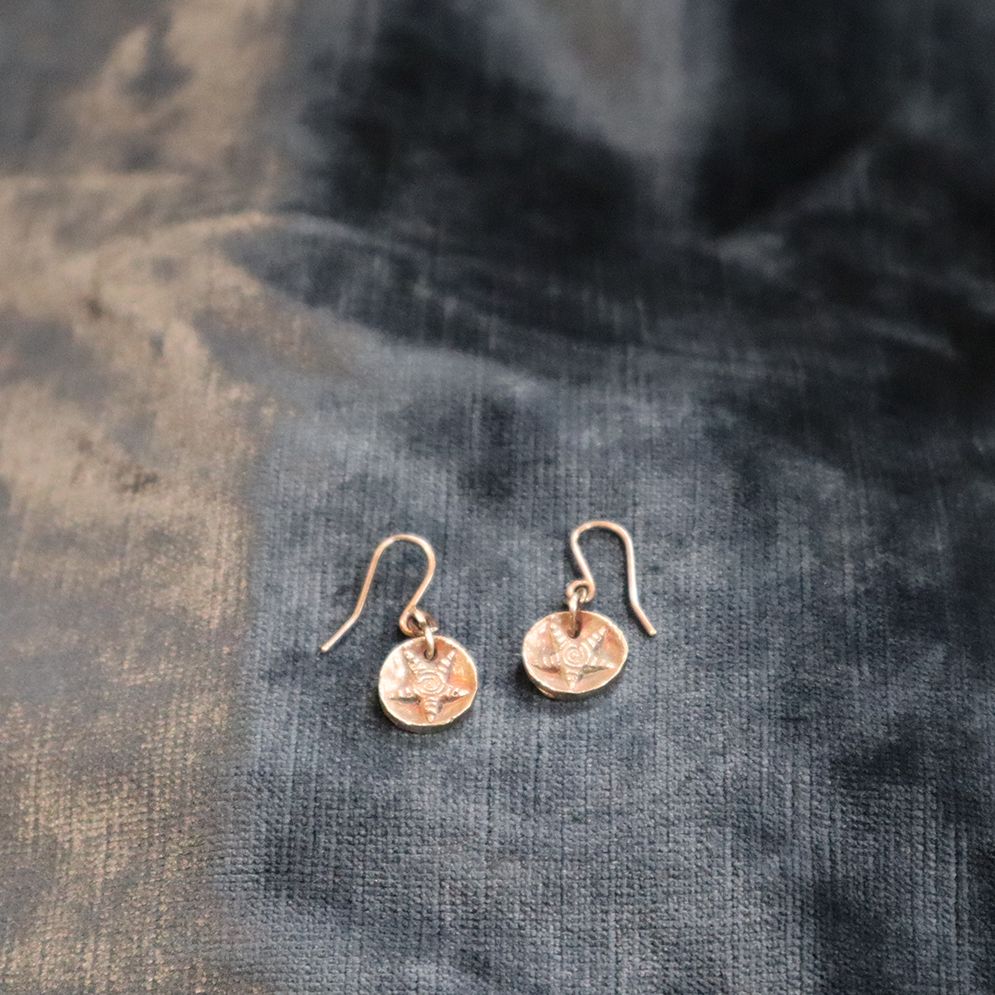 Spiral Star Earrings, Material: silver