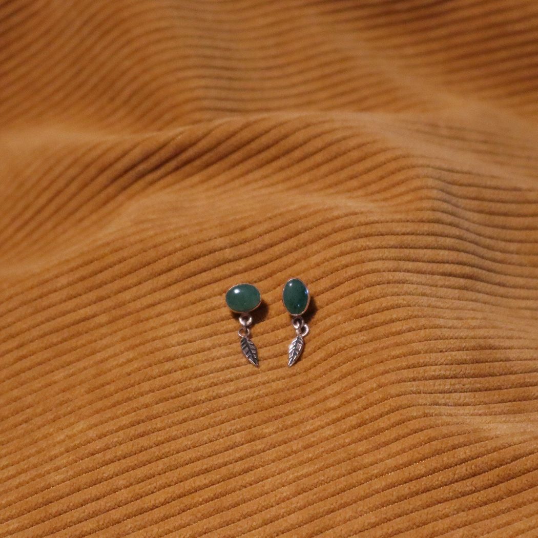 Jade Leaf Studs