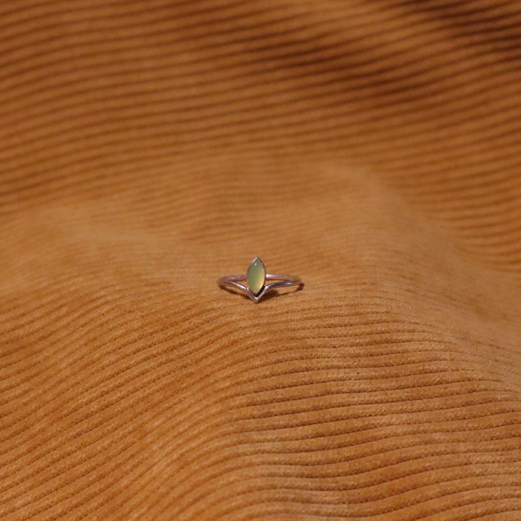 Marquise Prehnite Ring