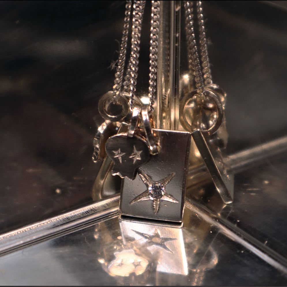 Star Tag Pendant with Skull