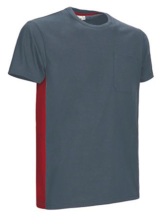 Camiseta Thunder  gris cemento-rojo loto